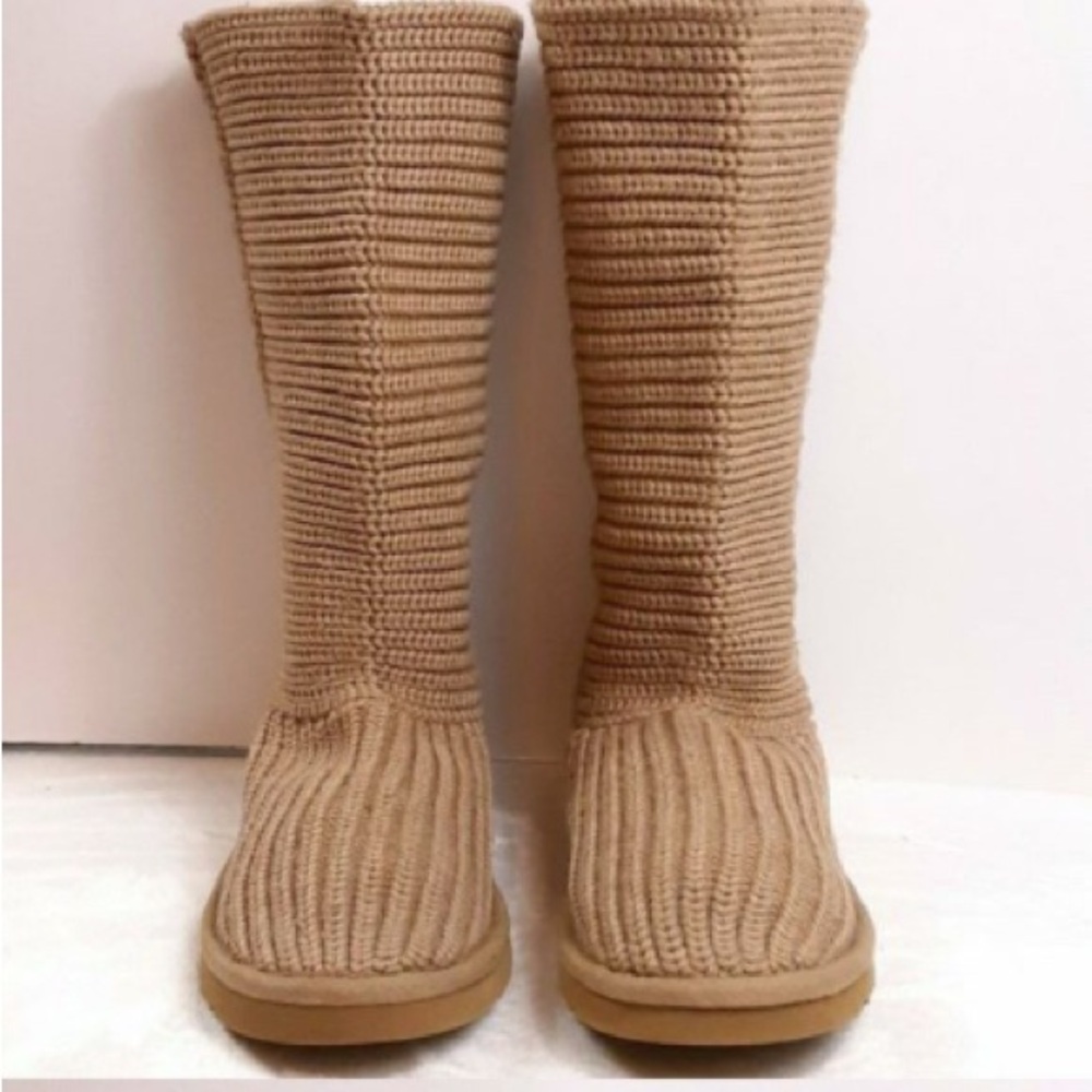 UGG Tan Winter Knit Boots